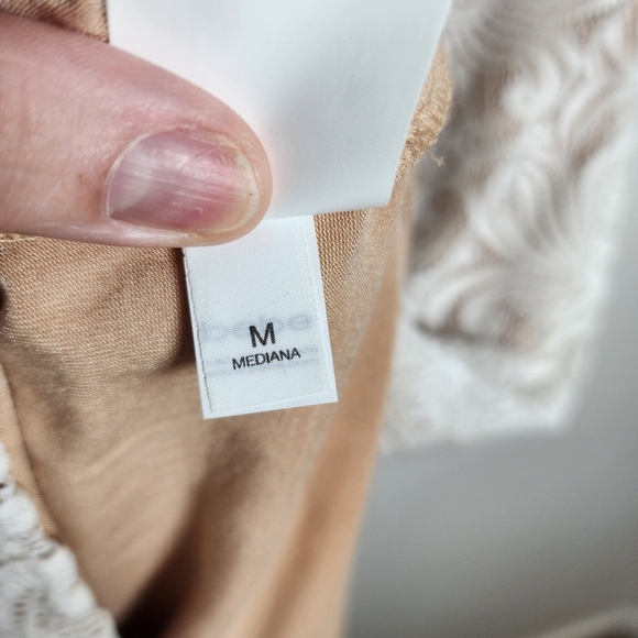 Bebe White Lace Bodycon Dress Nude Lined Sleeveless Cocktail Party Size Meduim - Picture 5 of 9